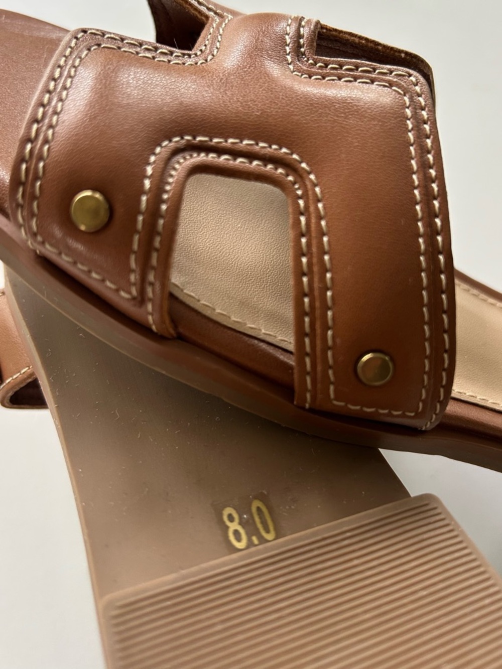 STEVEN New York By Steve Madden Harlien Slide Sandal, Cognac 8 NEW - Picture 6 of 10